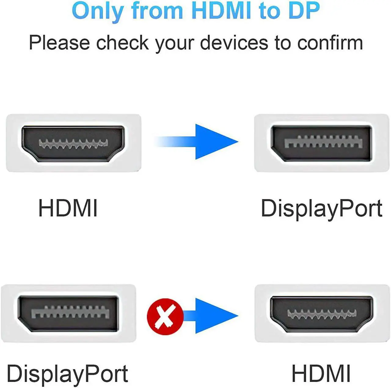 Alt view image 3 of 7 - HDMI to DisplayPort Adapter with USB Power, CableCreation 4K x 2K@60Hz HDMI Male to DP Female Adapter/Converter for Xbox One, Compliant with VESA Dual-Mode DisplayPort 1.2, HDMI 1.4
