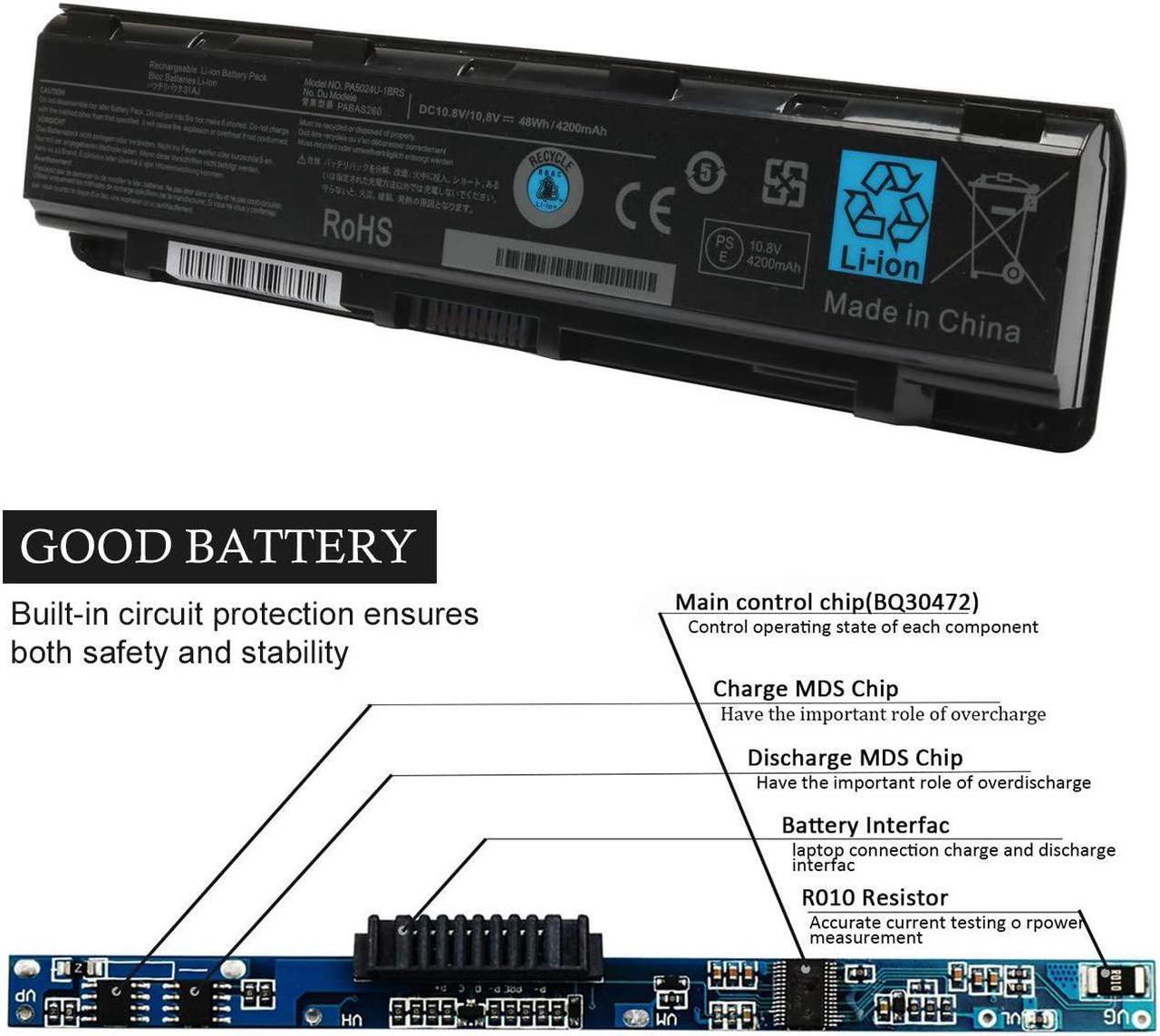 Alt view image 7 of 7 - Tinkon 10.8V 48WH PA5024U-1BRS Battery Replace for Toshiba Satellite C55-A C55T C855 C855D L855 L875 S855 P855 Series C55-A5300 P855-S5312 PA5109U-1BRS Laptop
