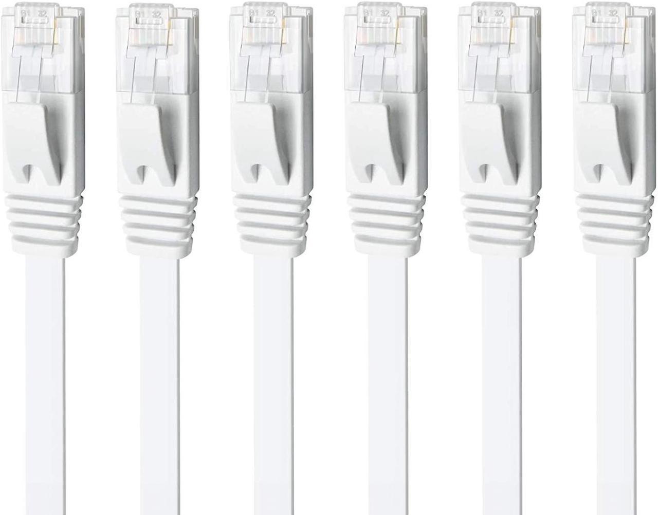 Ethernet Cable Cat6 Snagless, Yauhody Patch 5 Feet - Snagless RJ45 Computer LAN Network Cord, Compatible with 24 48 Port Switch POE Rackmount 24port Gigabit (5ft 6 Pack, White)