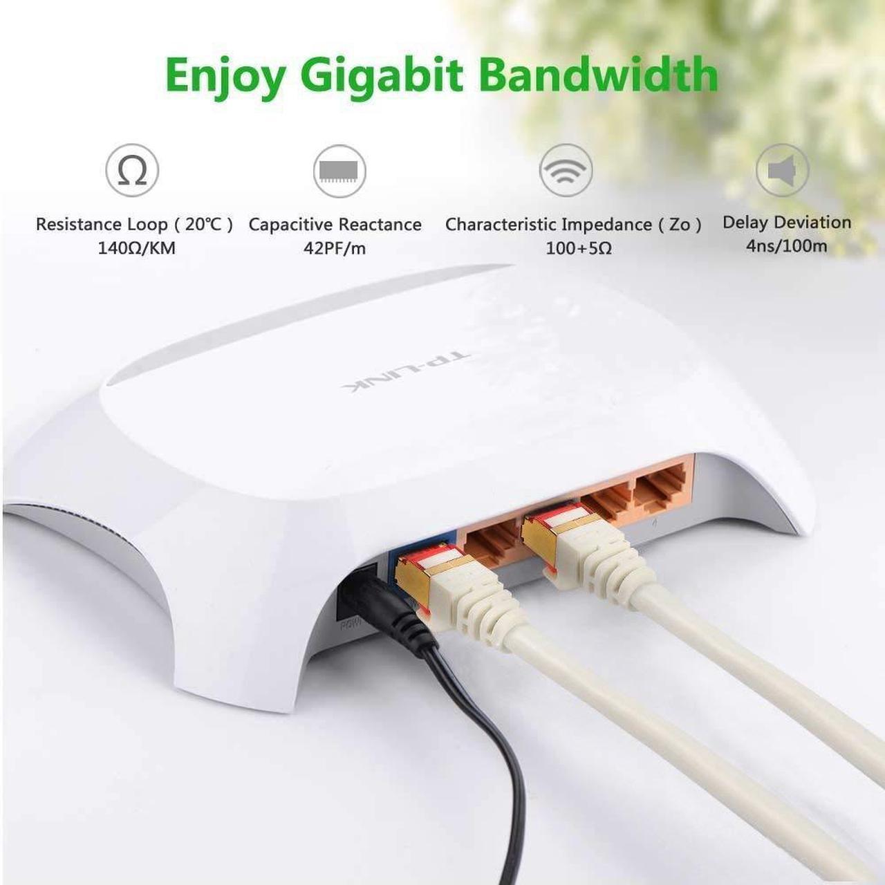 Alt view image 5 of 6 - Cat7 Ethernet Cable - 20 ft - RJ45 Connector - Cat 7 Double Shielded STP - 10 Gigabit 600MHz - Premium, High Speed (6m) Network Wire, Patch, LAN Cord - 20 Feet