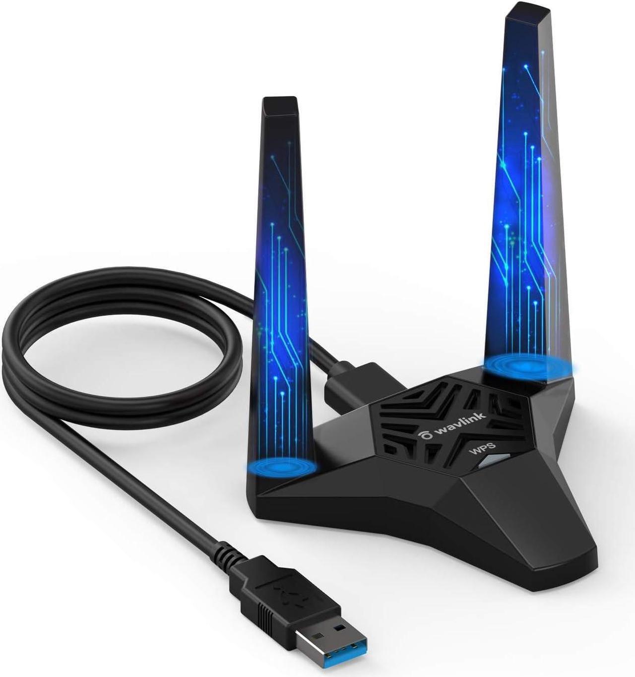 Main image of WAVLINK USB3.0 WiFi Adapter, AC1300Mbps Wireless Network Adapter for Desktop PC, Dual Band 5GHz+2.4GHz WLAN with High Gain 2X 3dBi Antennas for Windows XP/Vista/7/8/8.1/10/11 MacOS 10.7-10.15