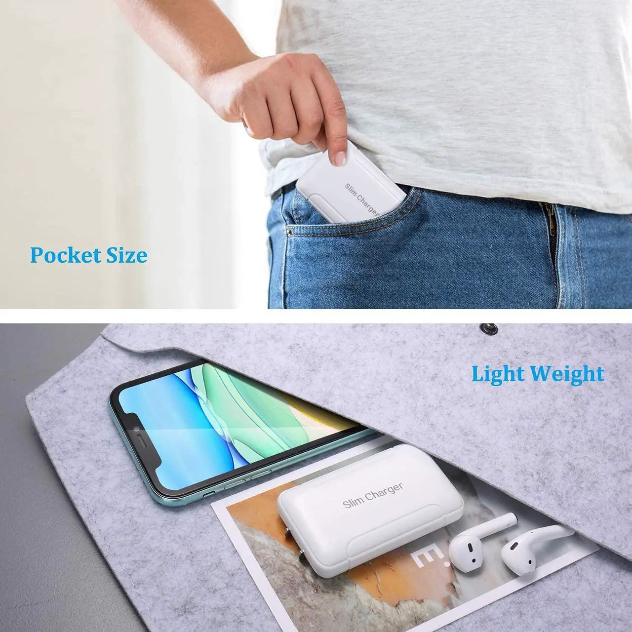 Alt view image 5 of 7 - Excgood Flat USB Wall Charger - Slim USB Plug for Wall Outlet, Compatible with iPhone 16 15 14 Pro Max/13/12/11/Xr/Xs/X, Galaxy A03s/A13/A12/S22/S21/S20/10/9/8, Webcam - 2-Pack, White