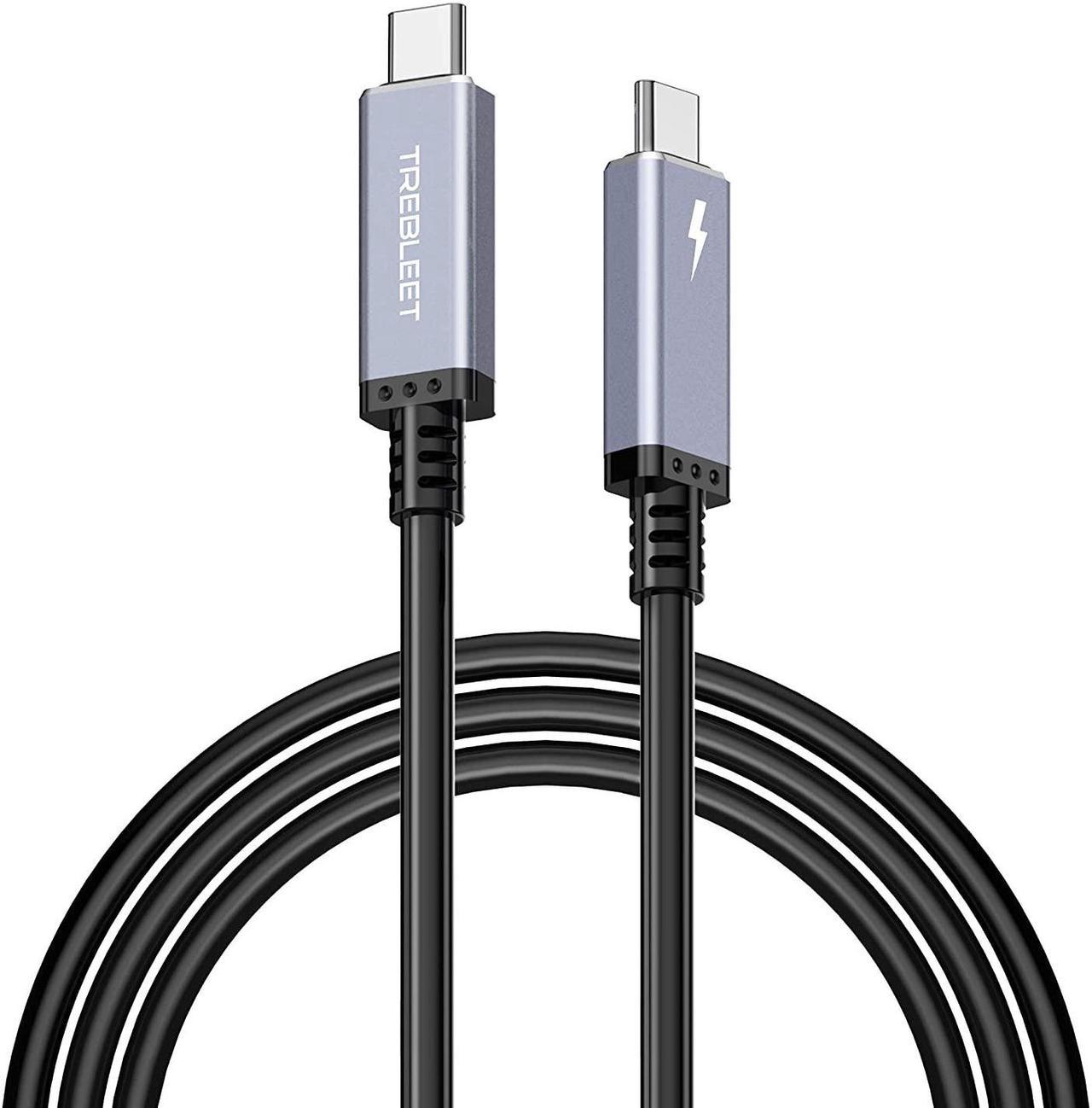 TREBLEET 8.2ft (2.5m) USB4 Cable Compatible with Thunderbolt 3 Cable 40Gbps, 100W,5K@60Hz, Compatible with Thunderbolt 3 (USB C) Hub, Adapter, eGpu, 20V/5A