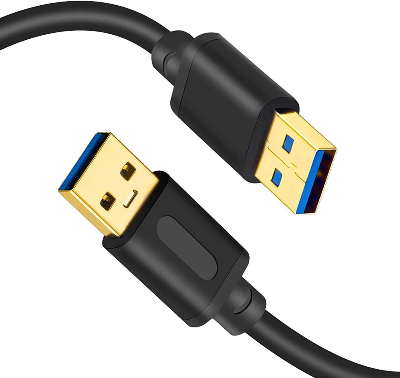 USB 3.0 A to A Male Cable 25Ft, Tan QY USB to USB Cable,USB Male to Male Cable Double End USB Cord with Gold-Plated Connector for Hard Drive Enclosures, DVD Player, Laptop Cooler (25Ft)