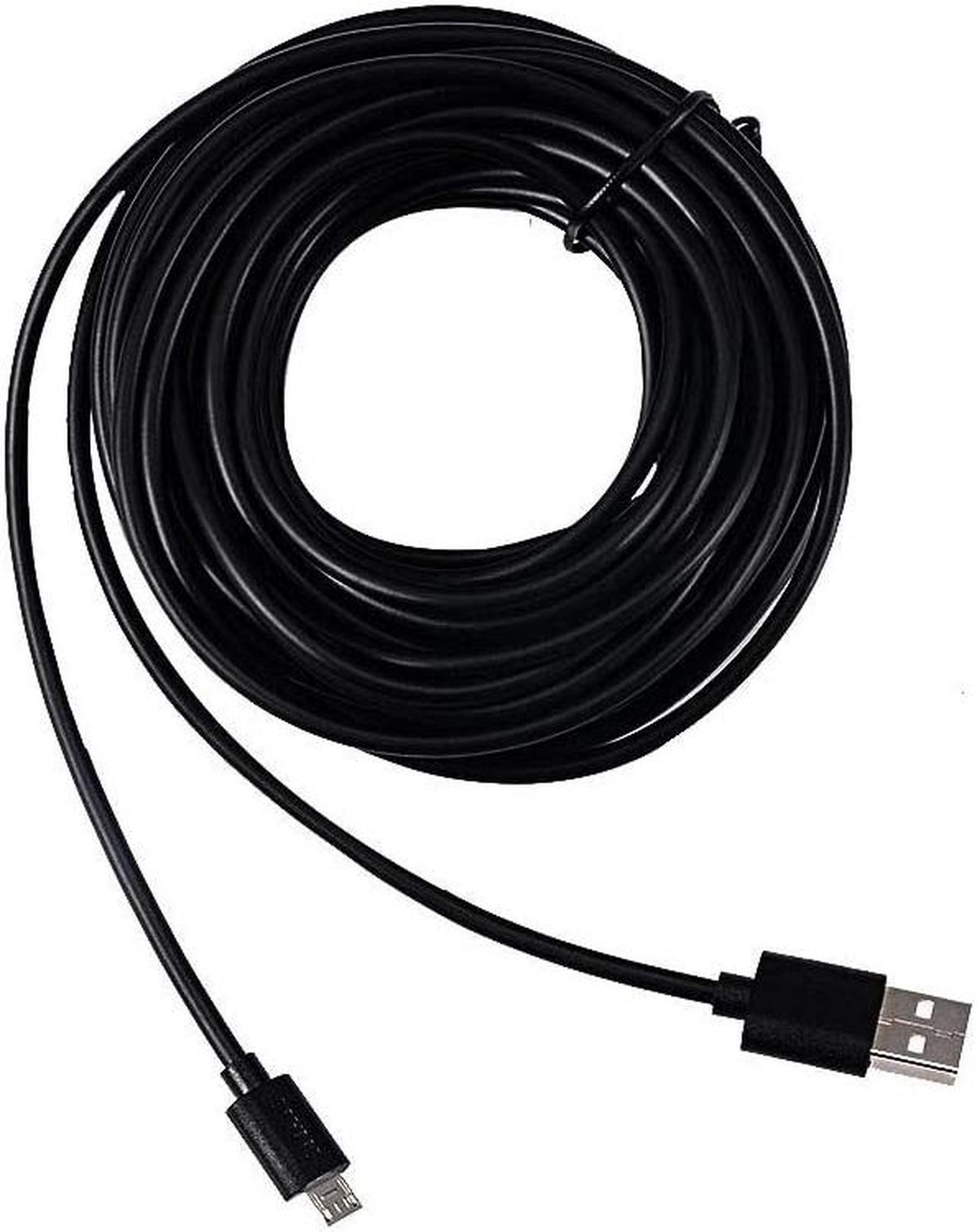 Alt view image 5 of 6 - 25 ft Micro USB Cable Replacement for Wyze Cam Nest Camera - Extra Long Extension Power Cord (Black)