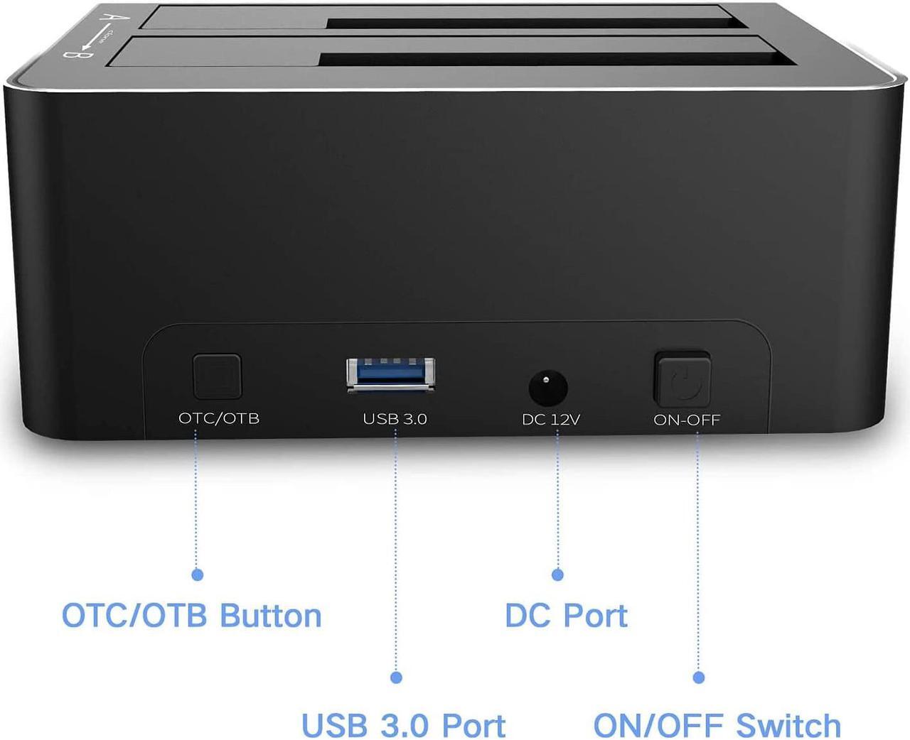 Alt view image 6 of 7 - Hard Drive Docking Station RSHTECH USB 3.0 Aluminum Dual Bay Hard Drive Dock for 2.5 & 3.5 SATA HDD SSD with SD TF Card Reader and Offline Clone/Duplicator Function Support 16TB Tool-Free