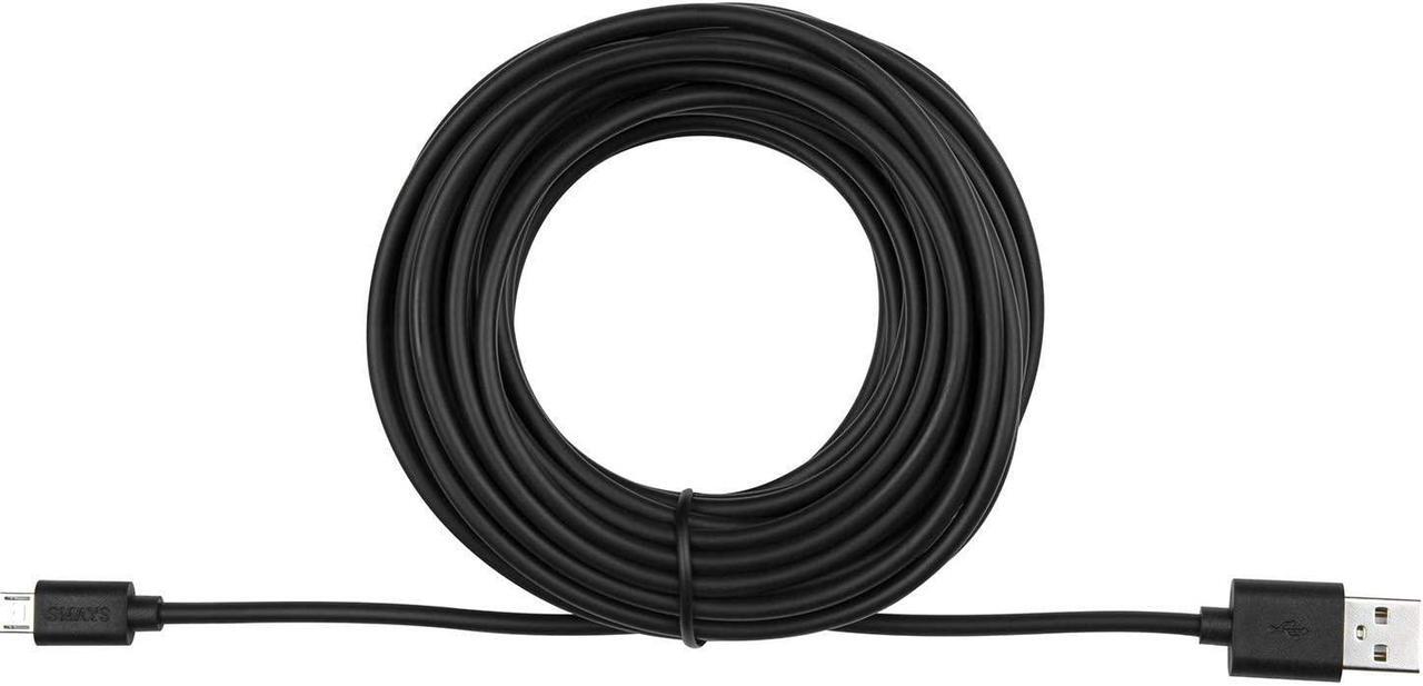 Main image of 25 ft Micro USB Cable Replacement for Wyze Cam Nest Camera - Extra Long Extension Power Cord (Black)