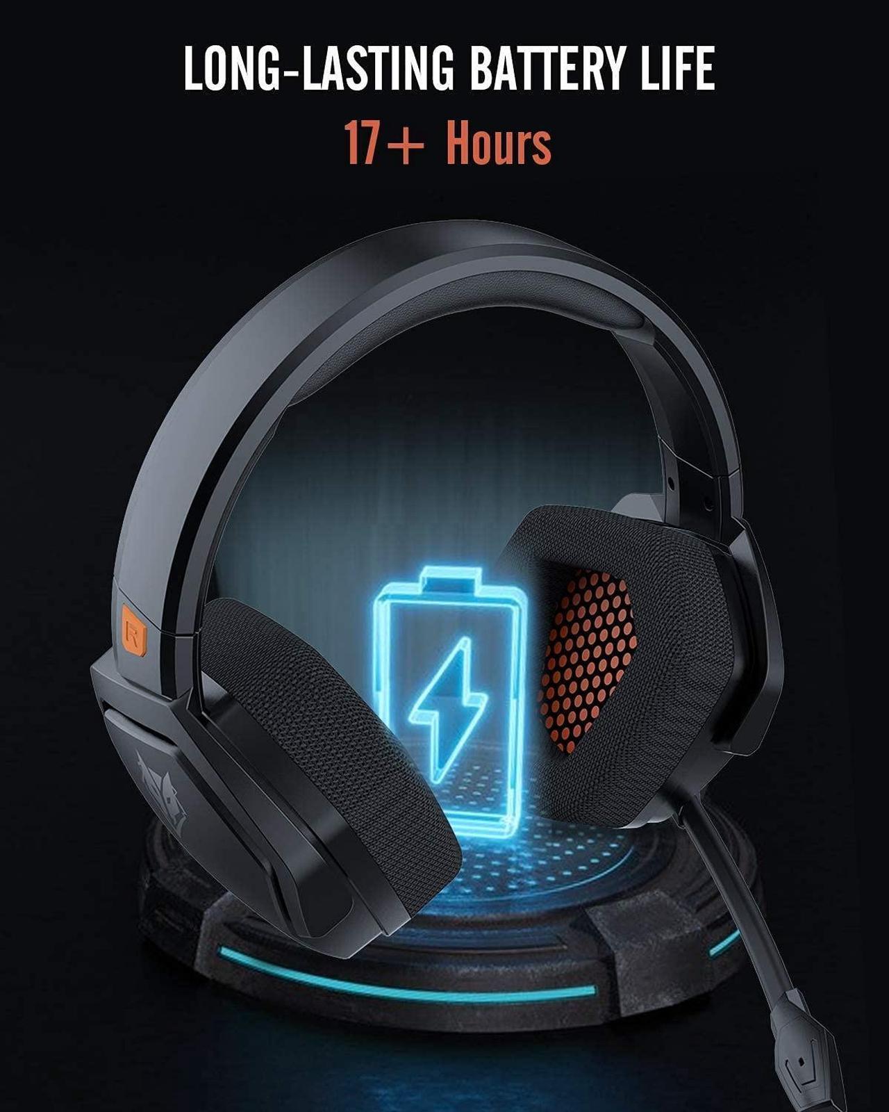 Alt view image 6 of 7 - NUBWO G06 Wireless Gaming Headset for PS5, PS4, PC, Noise Cancelling Over Ear Gaming Headphones with Mic, 2.4GHz Ultra-Low Latency, Soft Memory Earmuffs, Wired Mode for Xbox One, Xbox Series X Games