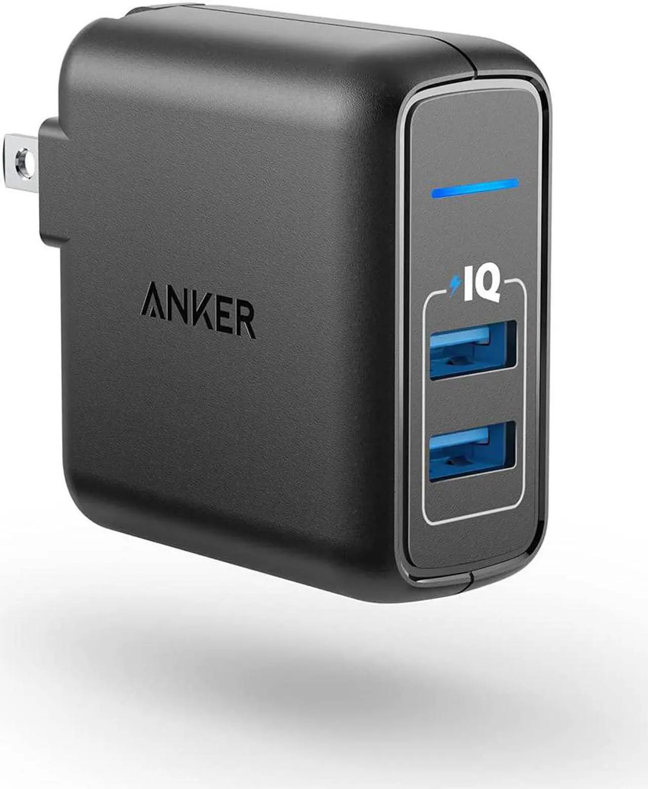 Main image of USB Charger Elite Dual Port 24W Wall Charger PowerPort 2 with PowerIQ and Foldable Plug for iPhone 11/Xs/XS Max/XR/X/8/7/6/Plus iPad Pro/Air 2/Mini 3/Mini 4  S4/S5 and More