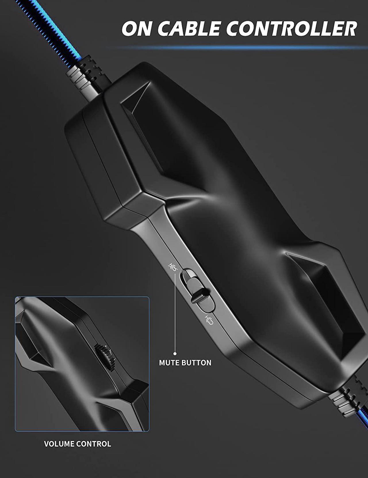 Alt view image 7 of 7 - Gaming Headset PS4 Headset, Xbox One Headset with Noise Canceling Mic and Rgb Light, PC Headset with Stereo Surround Sound, Over-Ear Headphones for PC, PS4, Xbox One, Laptop