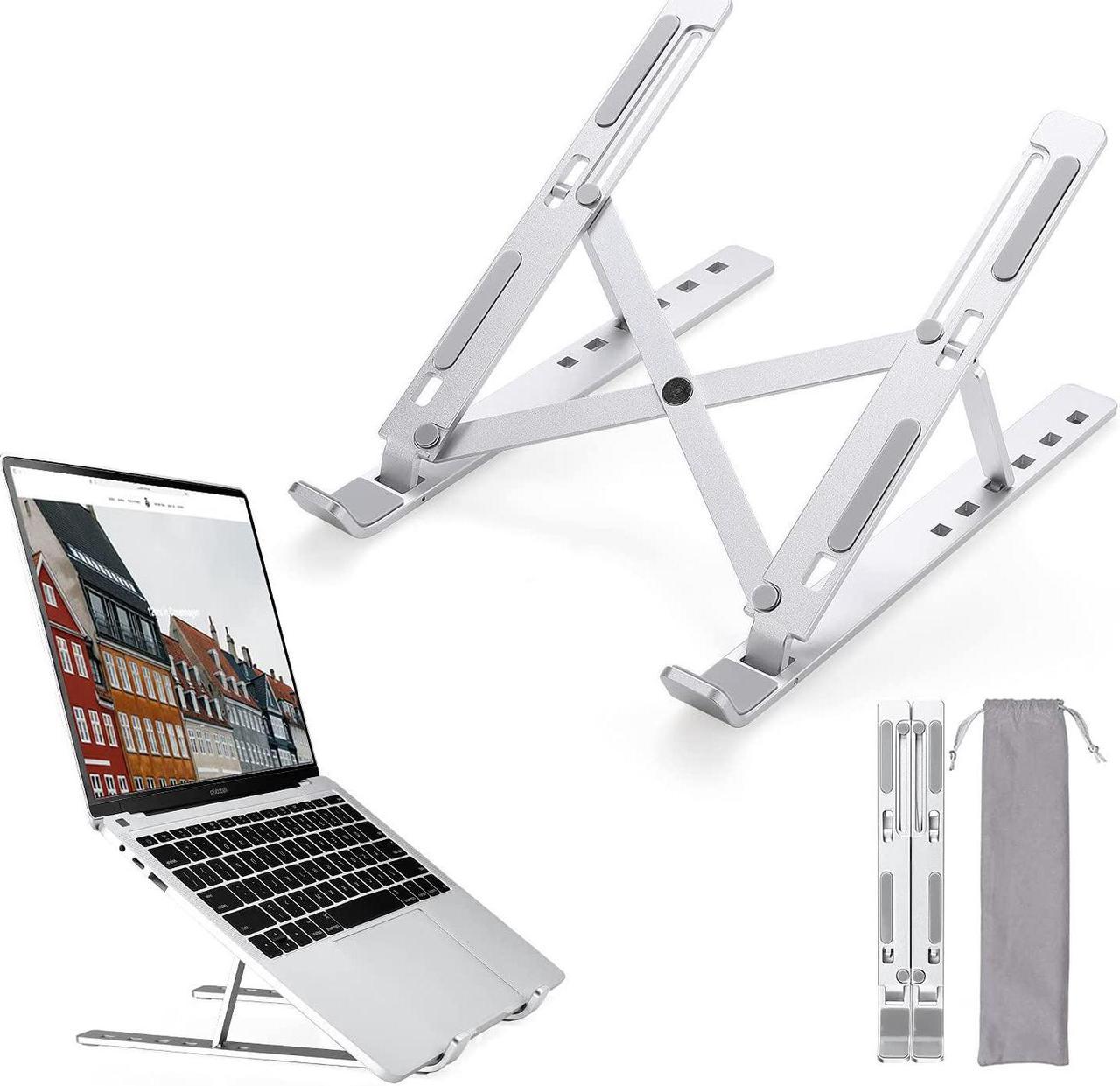 LEHOM Laptop Stand Holder for Desk, Adjustable Portable Computer Riser Stand, Foldable Aluminum Notebook Elevator for Mac MacBook Pro Air, Lenovo, HP, Dell More 10 to 15.6 inches Laptops Tablets