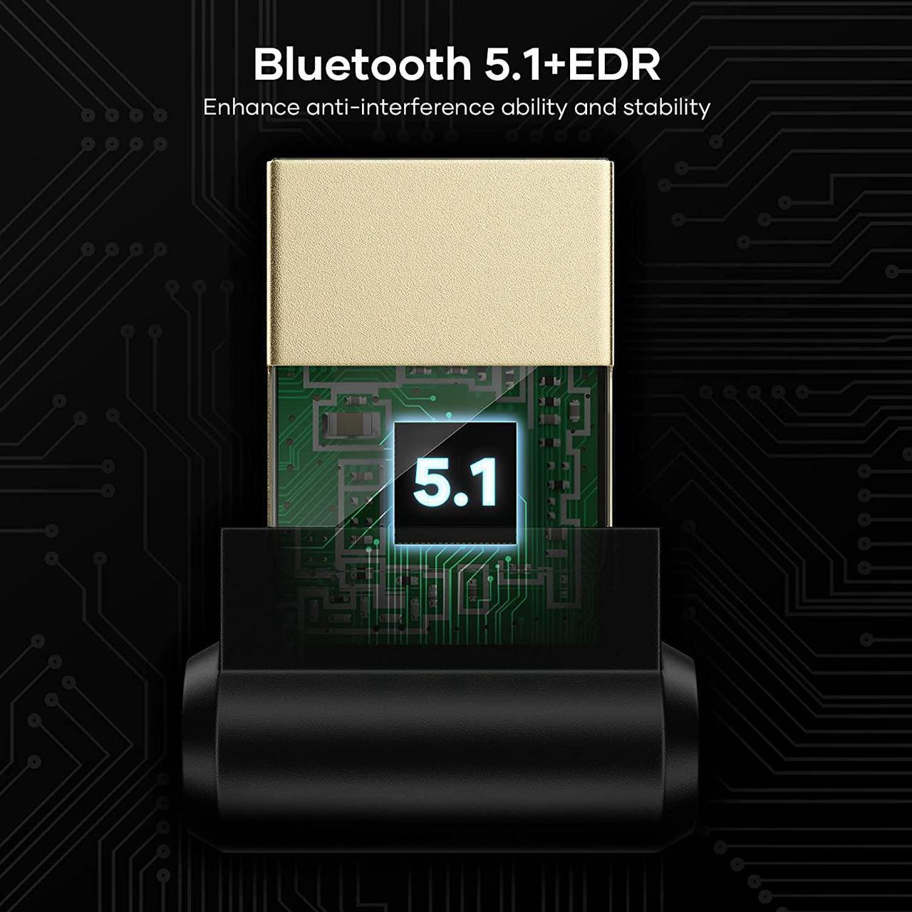 Alt view image 2 of 5 - Bluetooth Adapter for PC, XDO USB Bluetooth Adapter 5.1 EDR, Bluetooth Dongle Wireless Bluetooth Receiver for Desktop, Laptop, Speaker, Mouse, Keyboard, Headphones Support Windows 11/10/8.1/8/7
