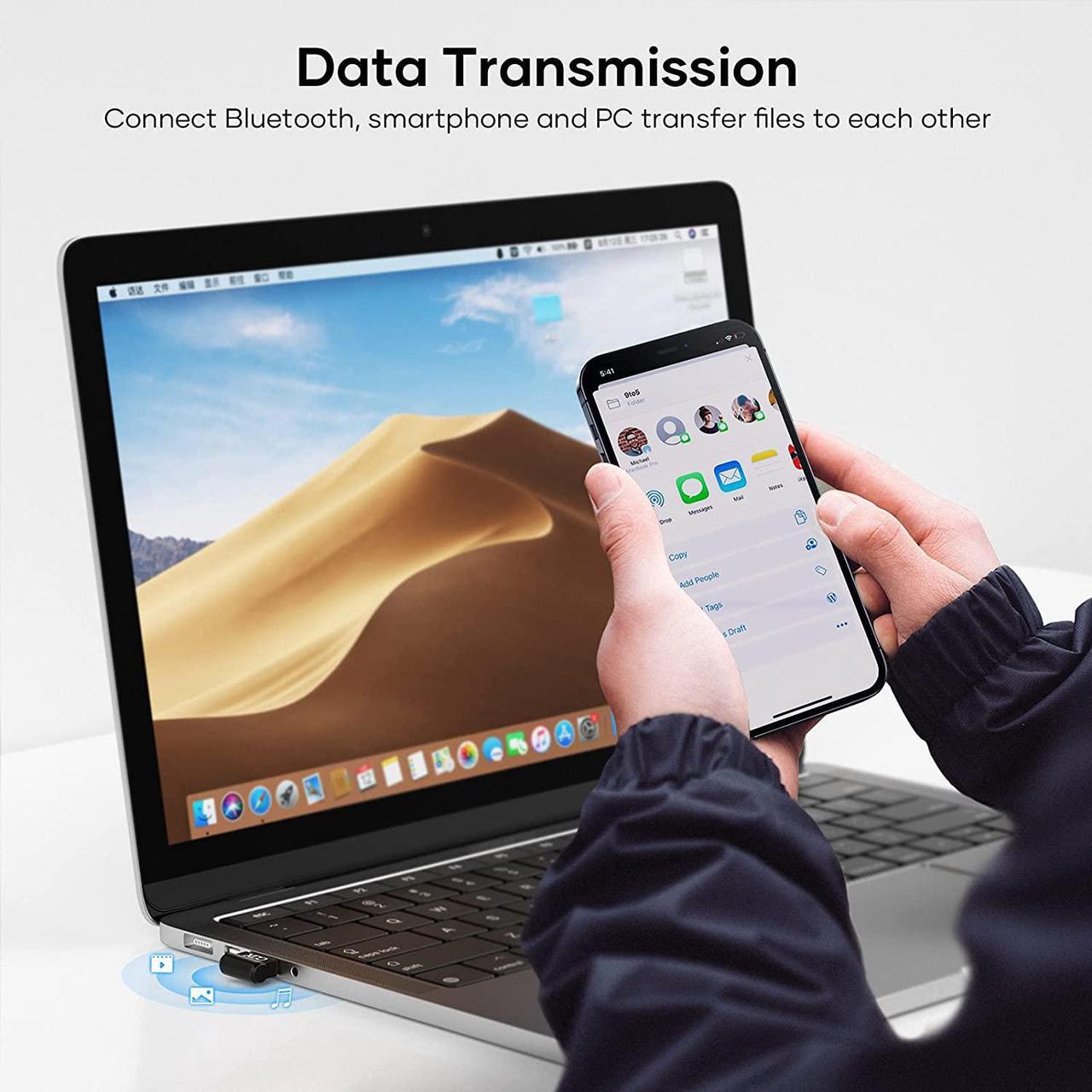 Alt view image 5 of 5 - Bluetooth Adapter for PC, XDO USB Bluetooth Adapter 5.1 EDR, Bluetooth Dongle Wireless Bluetooth Receiver for Desktop, Laptop, Speaker, Mouse, Keyboard, Headphones Support Windows 11/10/8.1/8/7