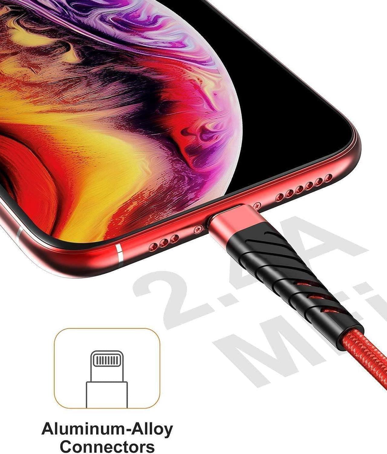 Alt view image 3 of 7 - (2 Pack) Long iPhone Charger 10ft for [MFi Certified] 10 Foot Lightning Cable Fast Charging Cord 10 Feet for iPhone 12/12 Pro/11/11 Pro/11 Pro Max/XS/XS Max/XR/X/8/8 Plus/7/7 Plus/6 Plus