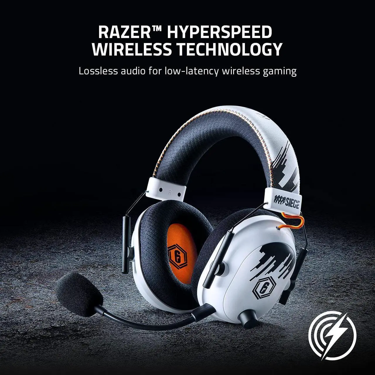 Alt view image 2 of 7 - BlackShark V2 Pro Wireless Gaming Headset: THX 7.1 Spatial Surround Sound - 50mm Drivers - Detachable Mic - for PC, PS5, PS4, Switch, Xbox One, Xbox Series X|S - Six Siege Special Edition