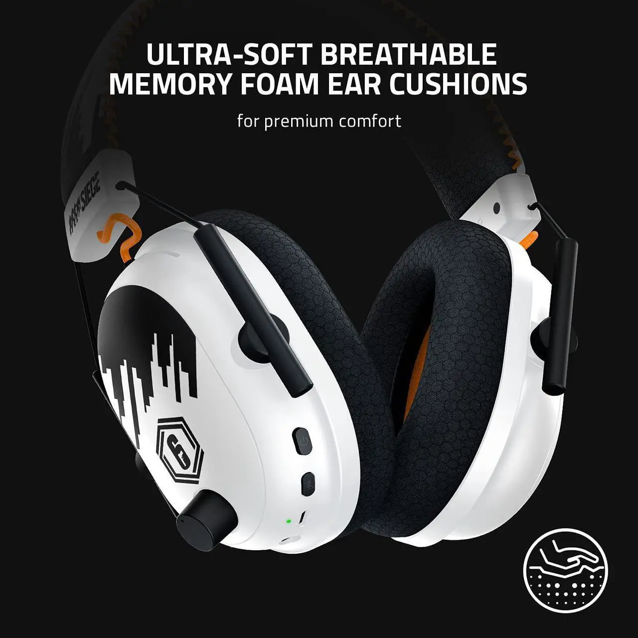 Alt view image 6 of 7 - BlackShark V2 Pro Wireless Gaming Headset: THX 7.1 Spatial Surround Sound - 50mm Drivers - Detachable Mic - for PC, PS5, PS4, Switch, Xbox One, Xbox Series X|S - Six Siege Special Edition