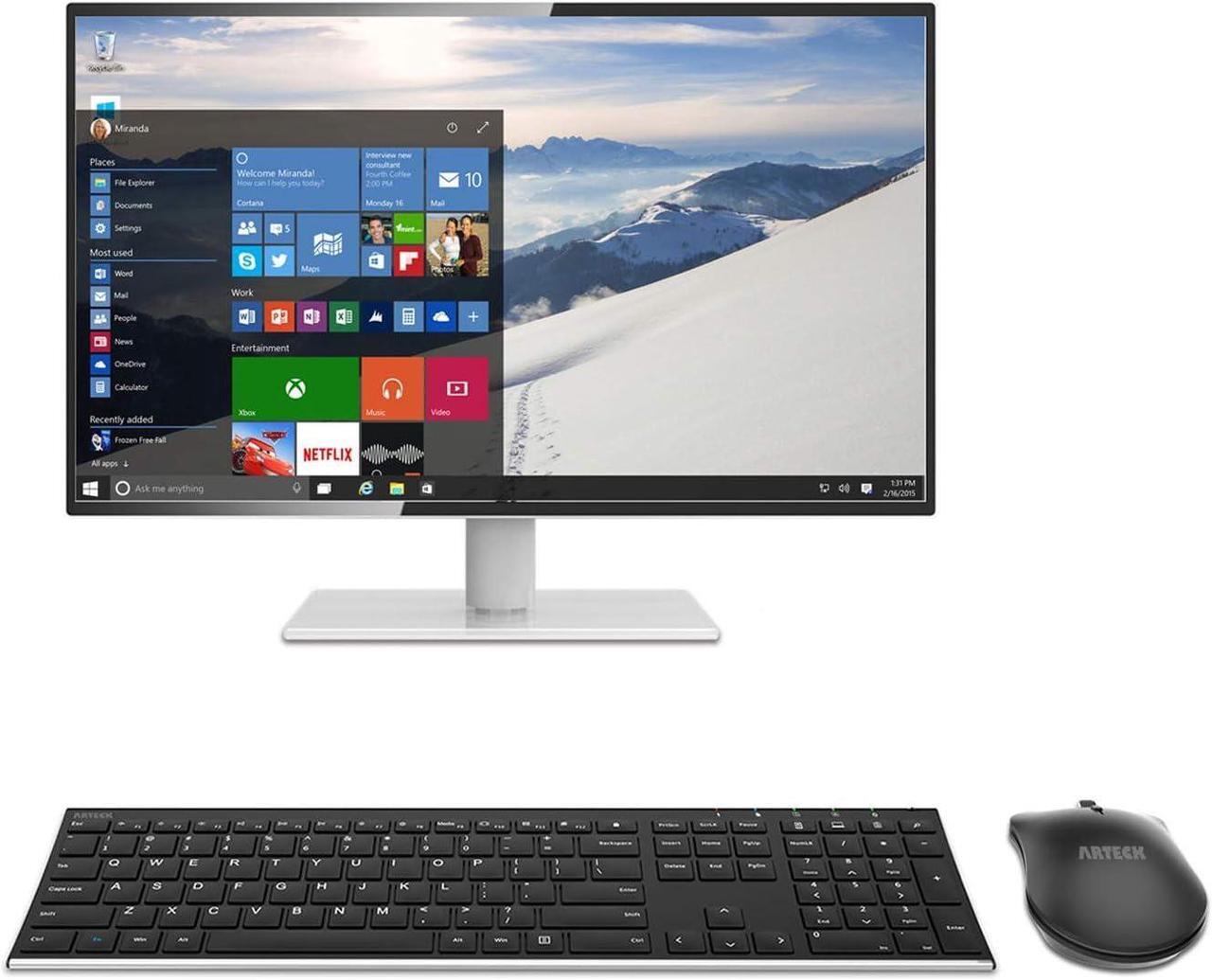 Alt view image 7 of 7 - 2.4G Wireless Keyboard and Mouse Combo Stainless Steel Ultra Slim Full Size Keyboard Keyboard and Ergonomic Mice for Computer Desktop PC Laptop and Windows 11/10/8 Build in Rechargeable Battery