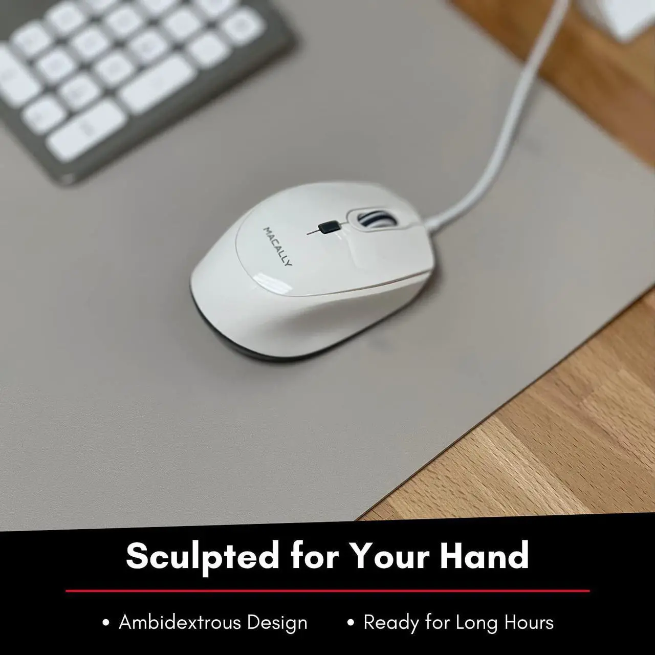 Alt view image 5 of 7 - Macally USB C Mouse for Mac - Precise and Comfortable - Wired Type C Mouse for Macbook Pro Air|PC|iOS|Android - Ambidextrous Body, Multiple DPI, and 5ft Cable - Plug and Play Optical Apple Mouse USB C