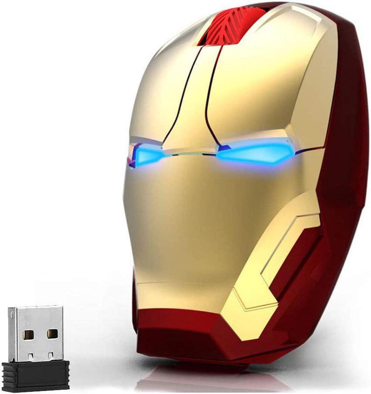 Mikayoo Ergonomic Wireless Mouse, Cool Iron Man Mouse 2.4G Portable Mobile Computer Mouse with USB Nano Receiver for Notebook, PC, Laptop, Computer, MacBook, Responds up to 50 ft