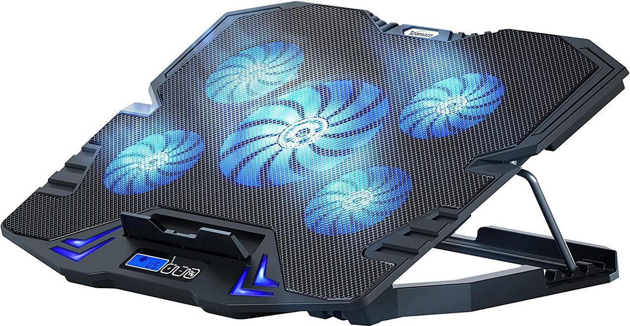 Main image of TopMate C5 12-15.6 inch Gaming Laptop Cooler Cooling Pad | 5 Quiet Fans and LCD Screen | 2500RPM Strong Wind Designed for Gamers and Office