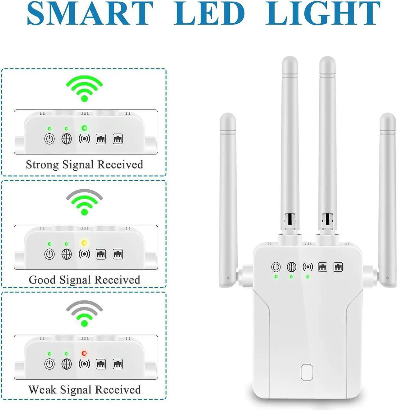 Alt view image 7 of 7 - WiFi Range Extender Signal Booster - 1200Mbps WiFi Extender Covers up to 9800sq.ft, 2.4G/5G WiFi Booster and Signal Amplifier, Wireless Internet Booster for Home, 1-Tap Quick Setup