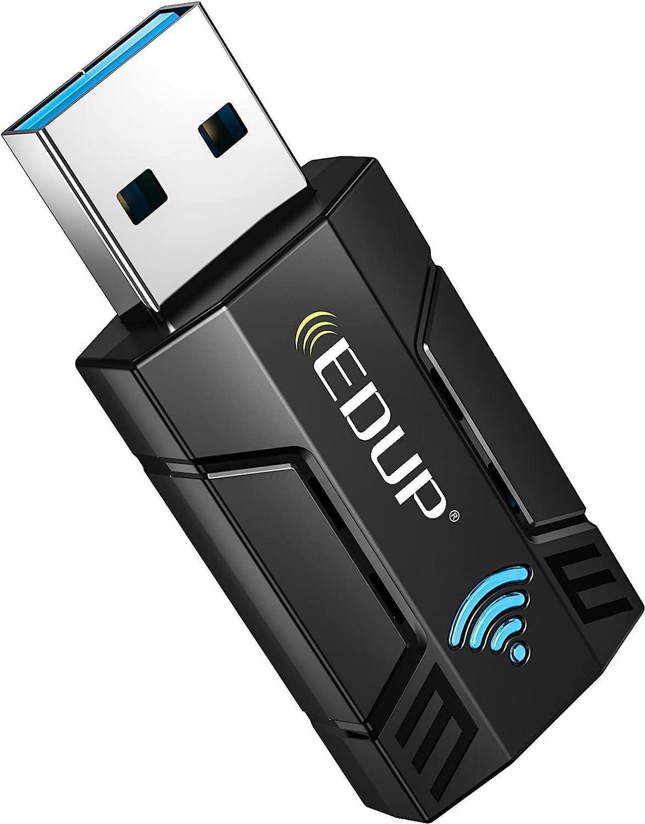 EDUP AC 1300Mbps USB WiFi Adapter for PC USB 3.0 Wireless Dongle, 5Ghz /2.4Ghz Dual Band 802.11ac Network Adapter for Desktop Laptop,Built-in Antenna Supports Windows 10/8/7/XP/Vista/Mac10.6~10.15