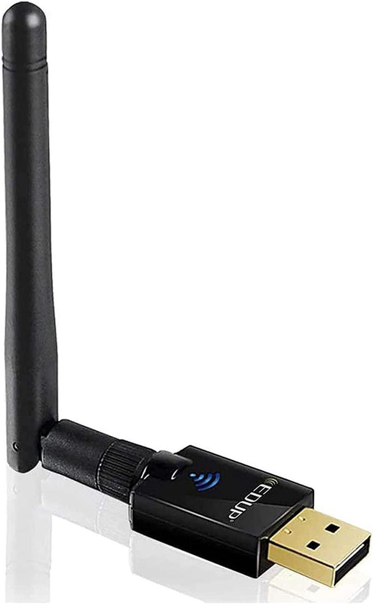 USB WiFi Adapter AC600Mbps with Wi-Fi Antenna for Laptop Desktop PC,Dual Band 5.8G/2.4Ghz Wireless Network Adapters Compatible OS with Windows XP/Vista/ 7/ 8.1 /8 /10 / and Mac Os X 10.6 -10.15