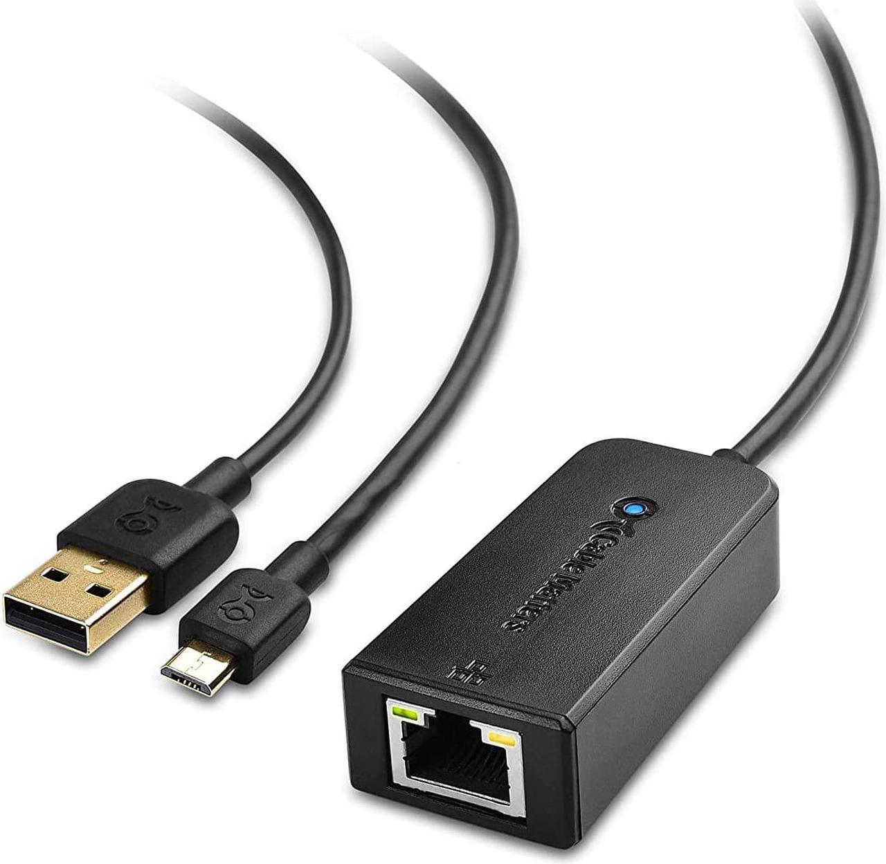 Main image of Cable Matters Micro USB to Ethernet Adapter Up to 480Mbps for Streaming Sticks Including Chromecast, Google Home Mini and More - Not Compatible with Roku Device