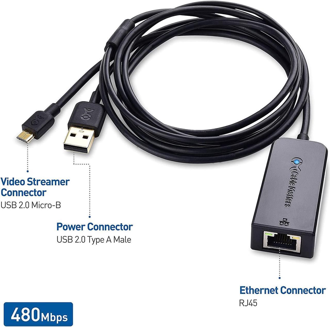 Alt view image 2 of 6 - Cable Matters Micro USB to Ethernet Adapter Up to 480Mbps for Streaming Sticks Including Chromecast, Google Home Mini and More - Not Compatible with Roku Device
