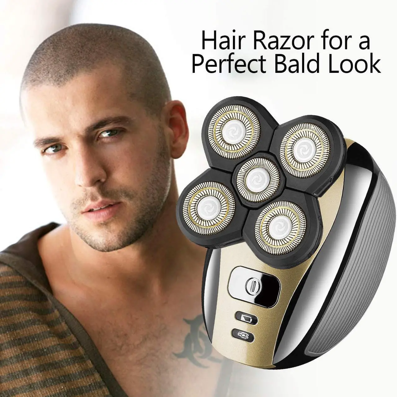 Alt view image 2 of 7 - Electric Razor for Men Head Shaver for Bald Men Grooming Kit 5 in 1 Wet Dry Rotary Shavers Nose Hair Beard Trimmer Clippers Facial Cleansing Brush Cordless Waterproof USB Charging Rechargeable