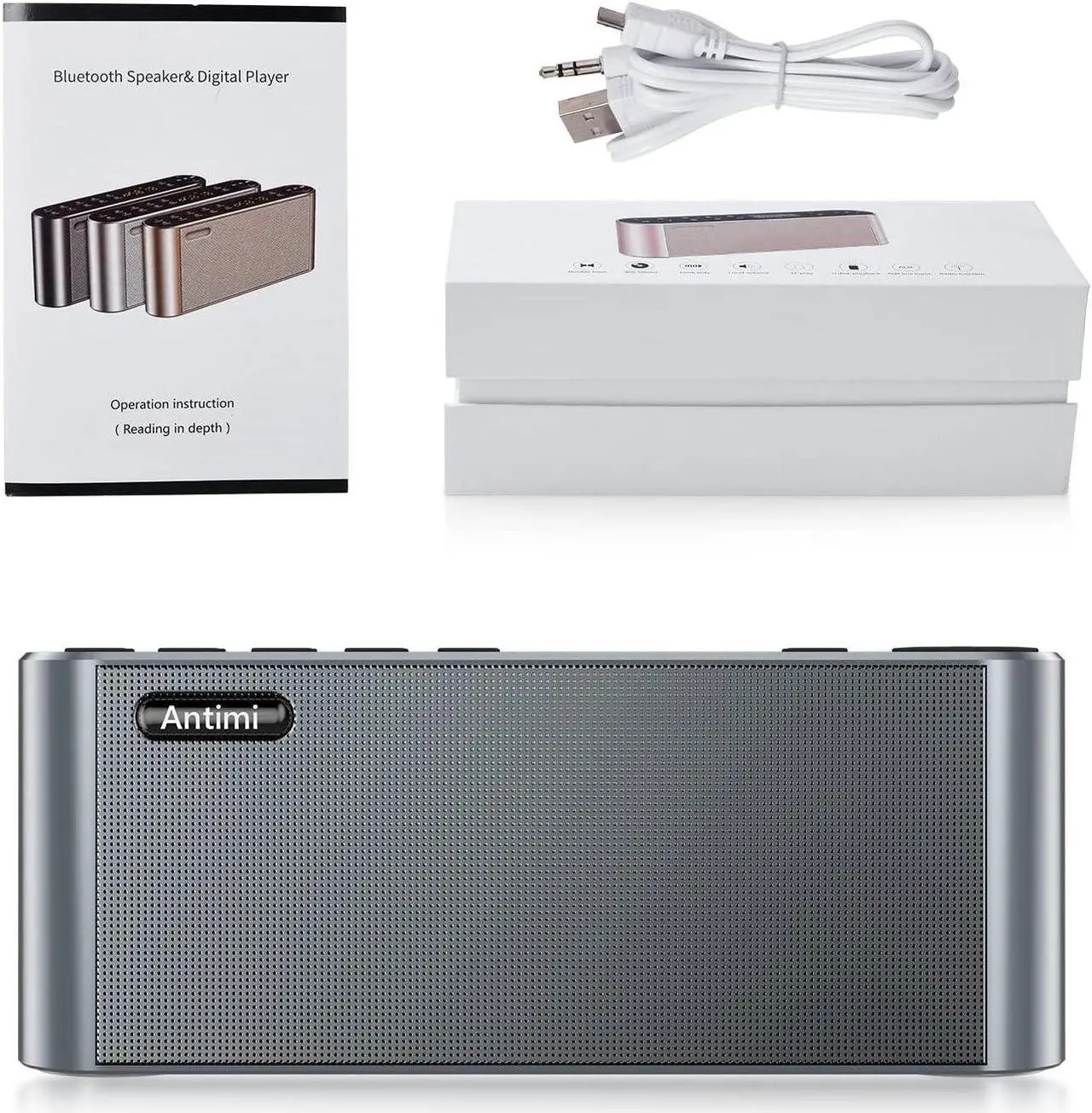 Alt view image 7 of 7 - Bluetooth/FM Radio/MP3 Player Portable Wireless Speaker (Black)