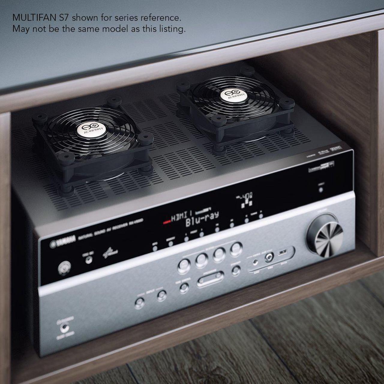 Alt view image 7 of 7 - AC Infinity MULTIFAN S7-P, Quiet Dual 120mm AC-Powered Fan with Speed Control, UL-Certified for Receiver DVR Playstation Xbox Component Cooling