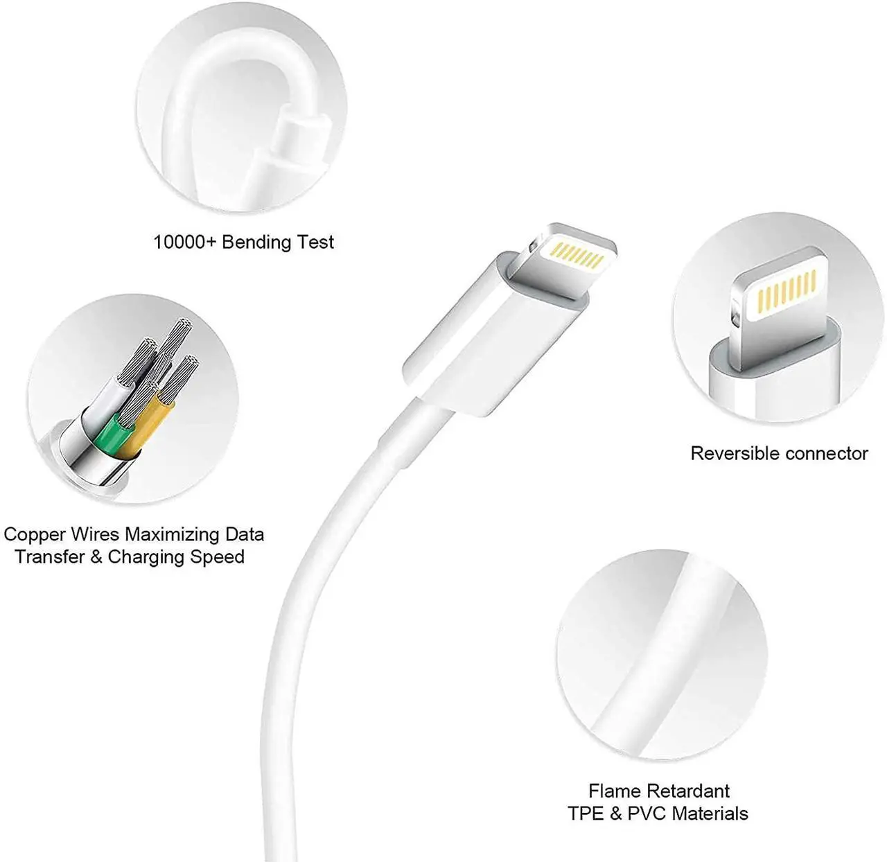 Alt view image 5 of 7 - [ MFi Certified] iPhone Charger 2Pack Lightning Cable  Charging Cords &Fast Quick USB Wall Charger Travel Block Plug Adapter for iPhone 14/13/12/11 Pro/11/10/XS MAX/XR/8/7/6s/6 Plus
