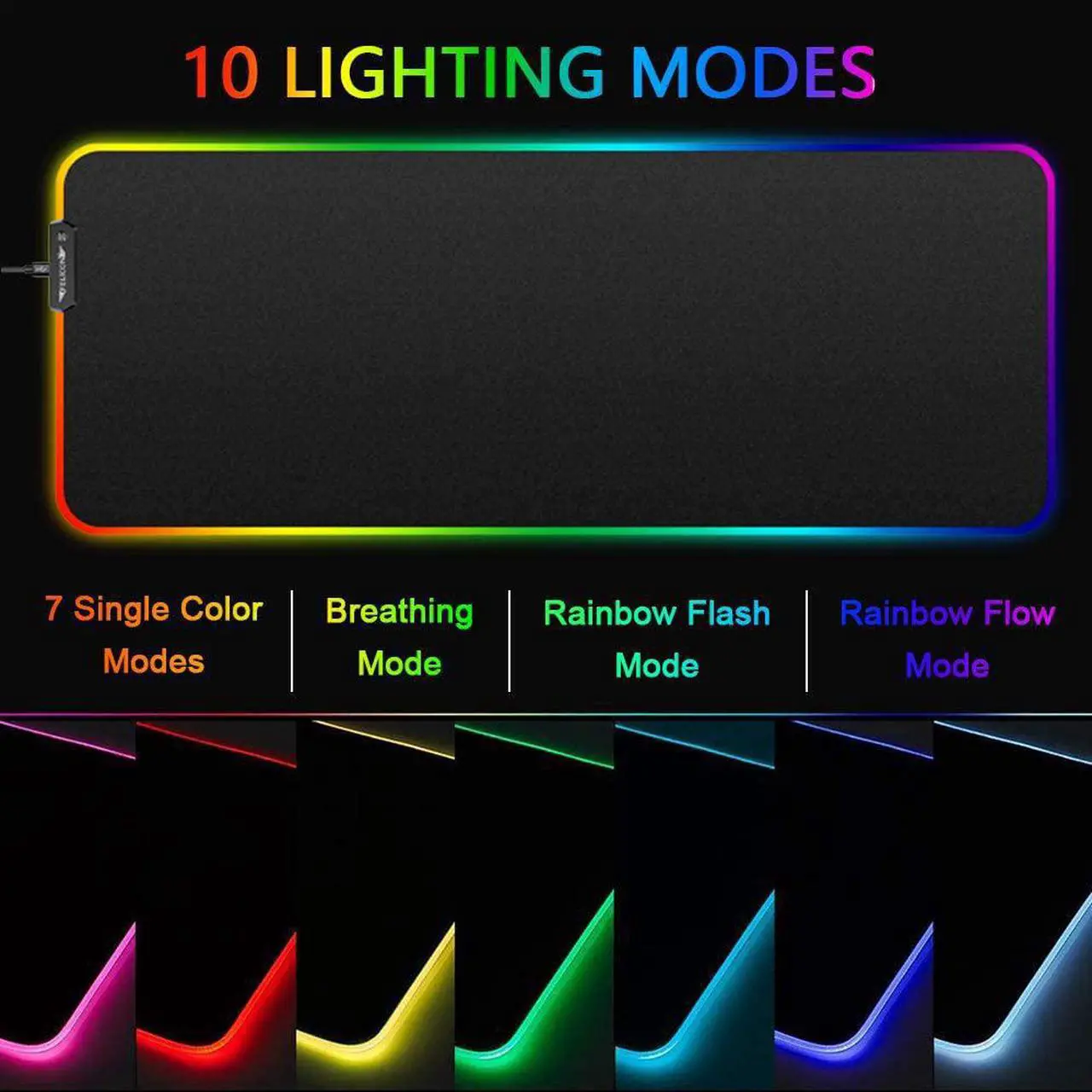Alt view image 3 of 7 - FELiCON Wired Game Keyboard and Mouse Combo, RGB LED Backlit Mechanical Feel Keyboard with Hand Rest Phone Holder,and 6 Button 3200 DPI Mice and Large RGB Mouse Pad for Computer Gamer Office