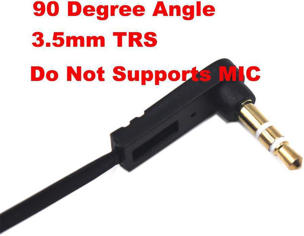 Alt view image 2 of 6 - 15cm 1/8 3.5mm TRS Jack Extension Audio Flat Cable 2 Pack 90 Degree Angle 3.5mm 3 Pole Stereo Plug Male to Female Extender Headphone Headset AUX Cord