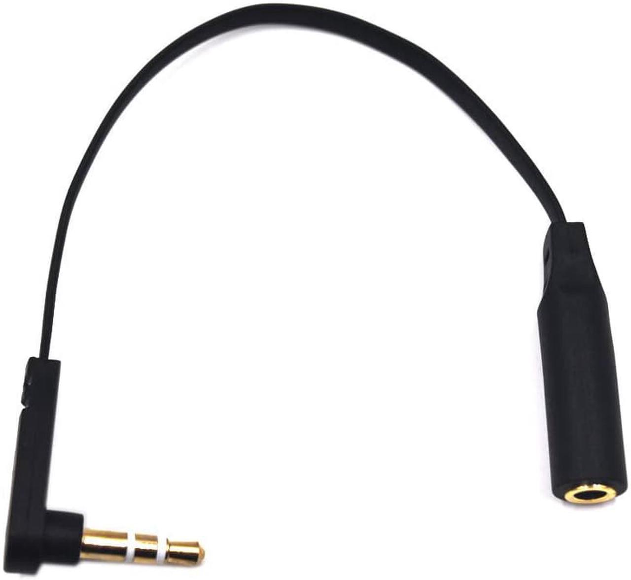 Alt view image 4 of 6 - 15cm 1/8 3.5mm TRS Jack Extension Audio Flat Cable 2 Pack 90 Degree Angle 3.5mm 3 Pole Stereo Plug Male to Female Extender Headphone Headset AUX Cord