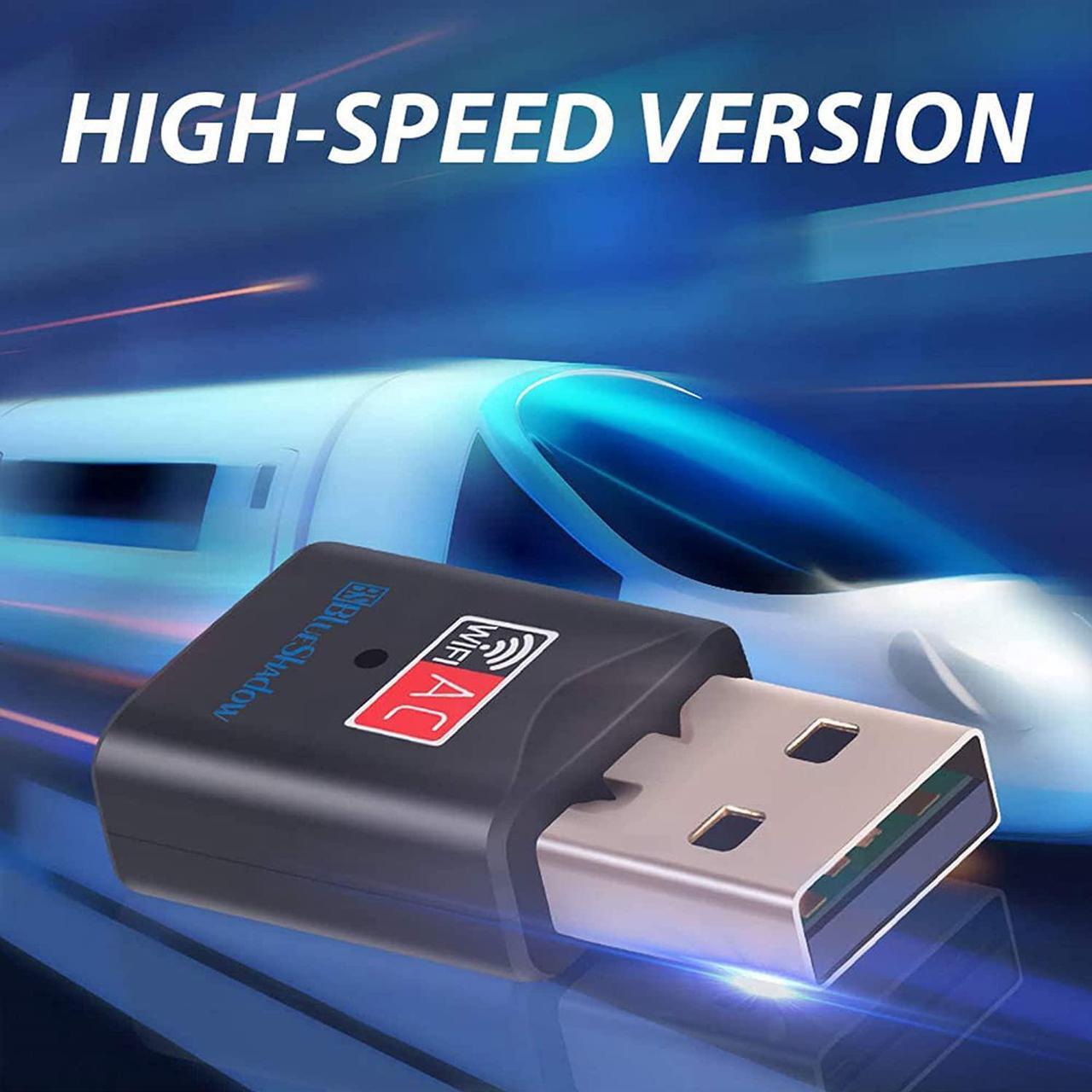 Alt view image 2 of 6 - Blueshadow USB WiFi Adapter - Dual Band 2.4G/5G Mini Wi-fi ac Wireless Network Card Dongle for Desktop Laptop PC Support Windows XP Vista/7/8/8.1/10 (USB WiFi 600Mbps)
