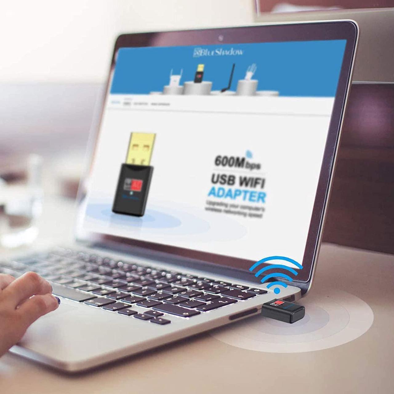 Alt view image 4 of 6 - Blueshadow USB WiFi Adapter - Dual Band 2.4G/5G Mini Wi-fi ac Wireless Network Card Dongle for Desktop Laptop PC Support Windows XP Vista/7/8/8.1/10 (USB WiFi 600Mbps)