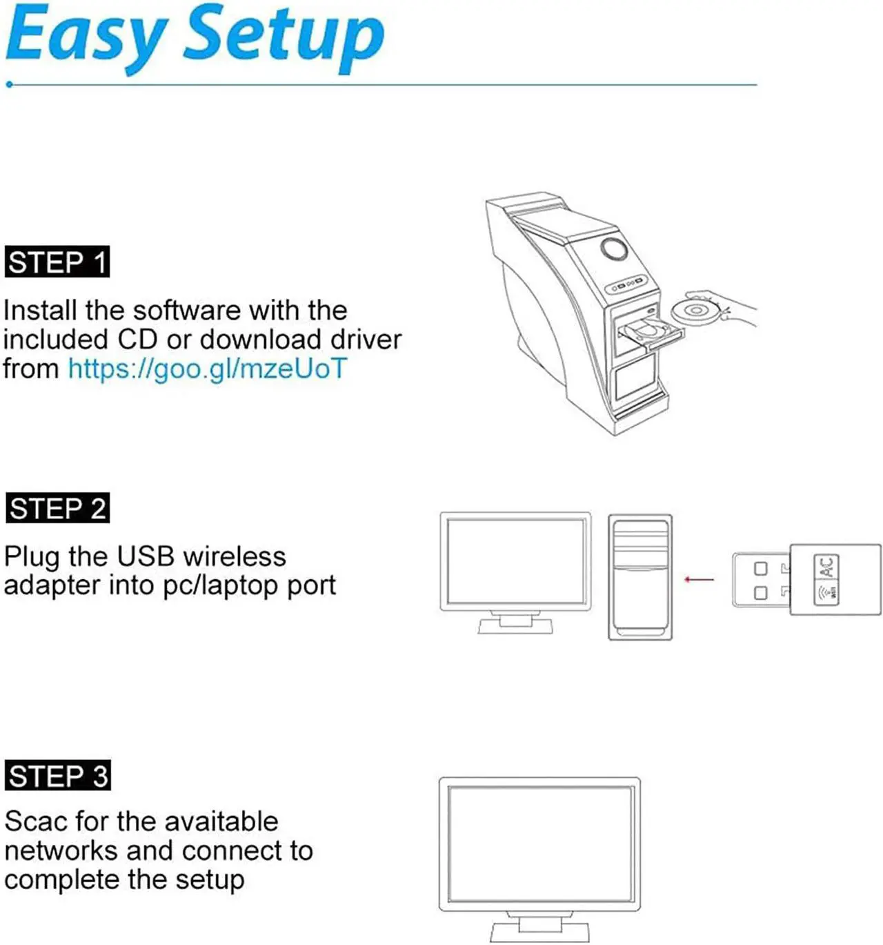Alt view image 7 of 7 - Blueshadow USB WiFi Adapter - Dual Band 2.4G/5G Mini Wi-fi ac Wireless Network Card Dongle with High Gain Antenna for Desktop Laptop PC Support Windows XP Vista/7/8/8.1/10 (USB WiFi 600Mbps)