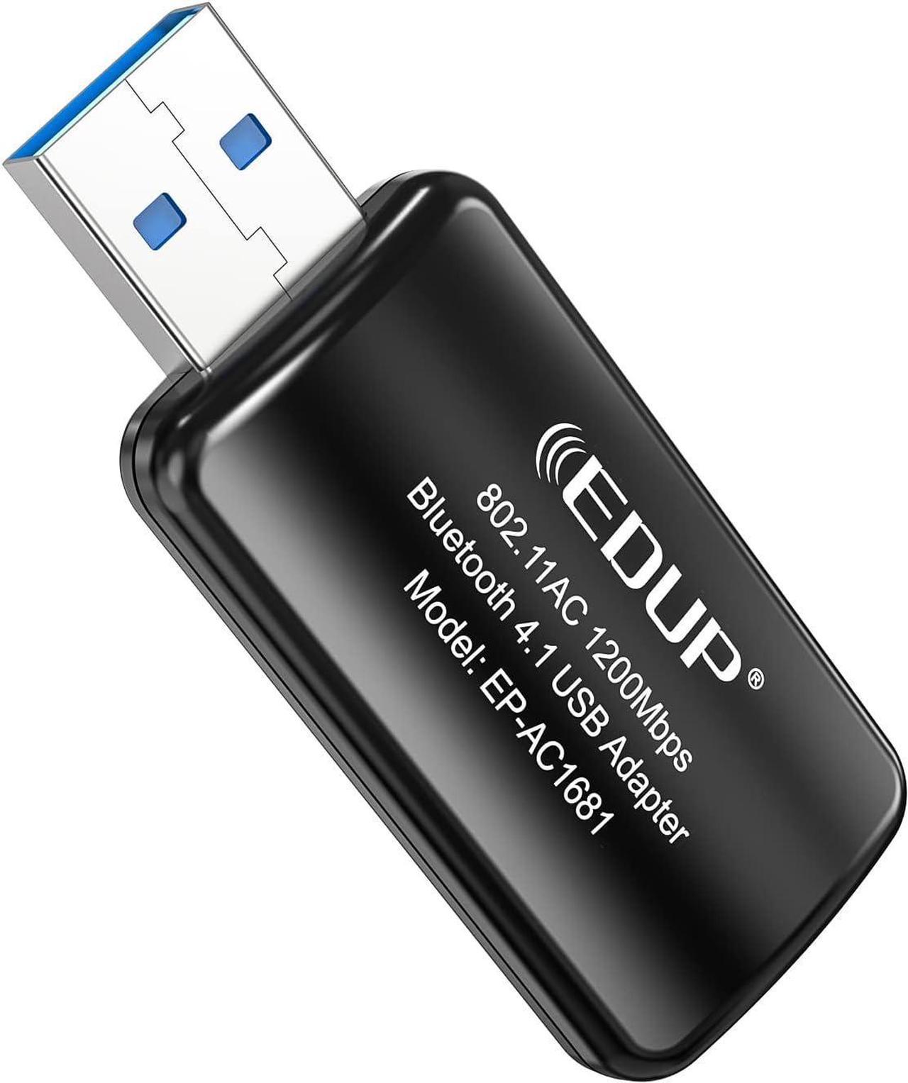 EDUP USB WiFi Bluetooth Adapter, 1200Mbps Dual Band 2.4Ghz / 5Ghz, USB 3.0 WiFi and Bluetooth Receiver Transmitter 2 in 1 Bulit-in Antenna for PC,Desktop,Laptop