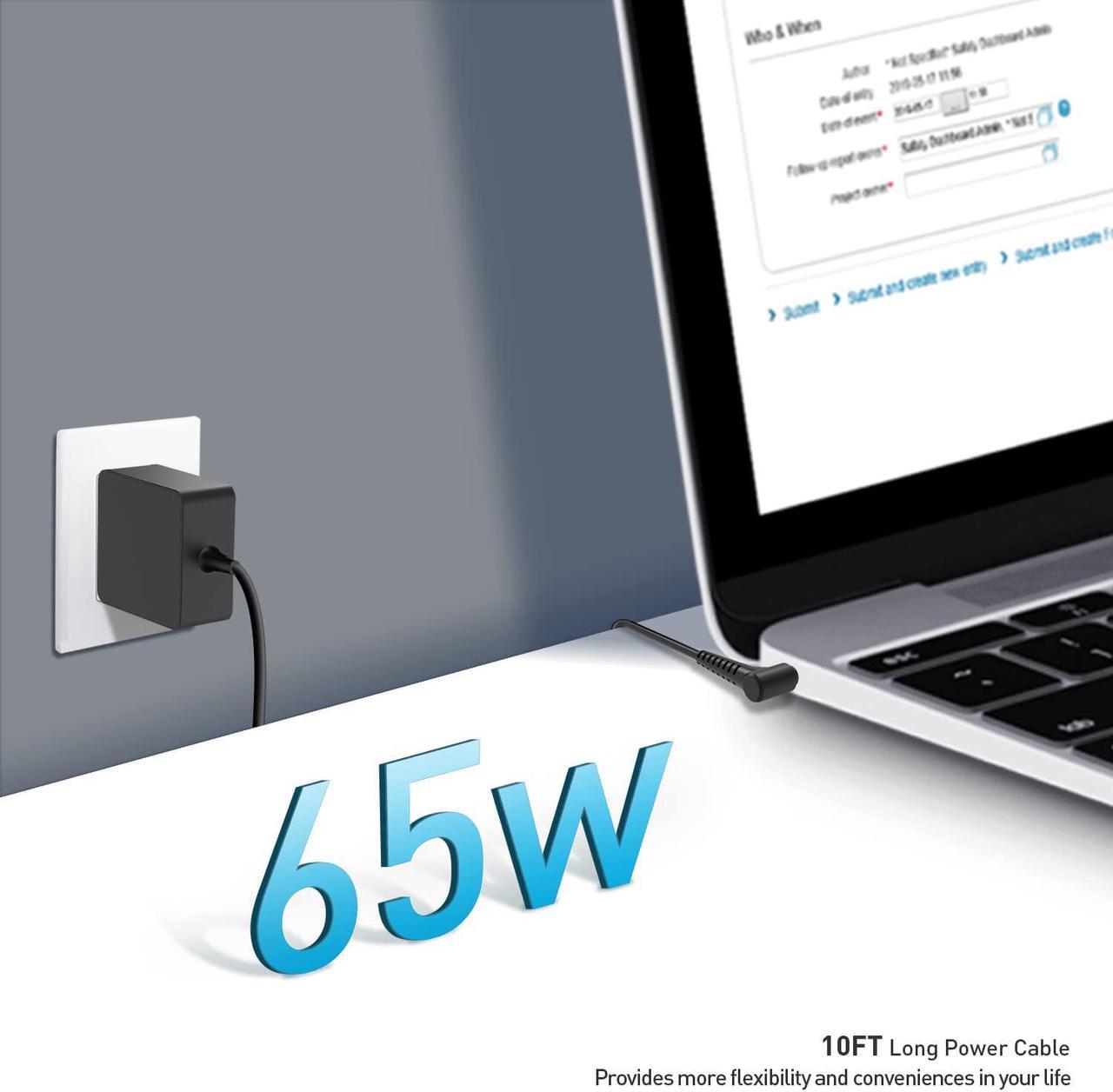 Alt view image 7 of 7 - 65W 45W AC Laptop Charger Fit for Lenovo Ideapad L340 340 L340-15 L340-17 L340-15IWL Touch L340-17IWL Power Supply Adapter Cord