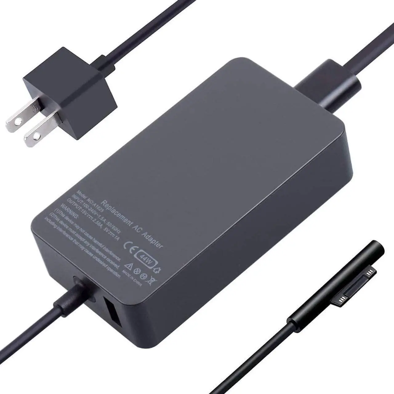 Alt view image 7 of 7 - zzz Surface Book Charger 102W 6.33A Power Supply fit for 2 3 Laptop 1/2/3 Go/Go Pro 4 5 6 7 X,with Additional USB Port Cord, AD065G2Uz