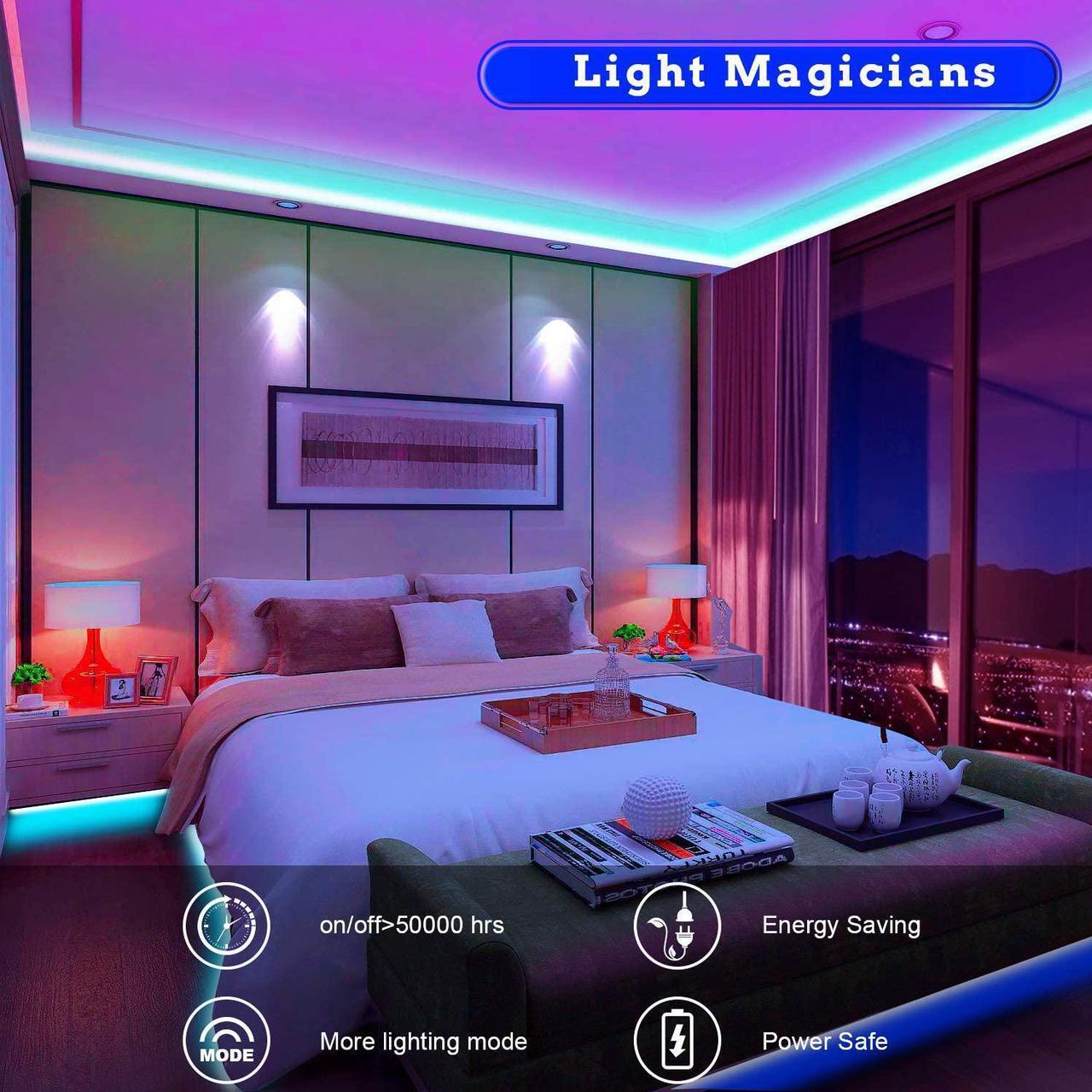 Alt view image 3 of 7 - 65.6ft Led Strip Lights Ultra Long RGB Color Changing LED Light Strips Kit with 44 Keys Ir Remote Led Lights for Bedroom Kitchen Home Decoration