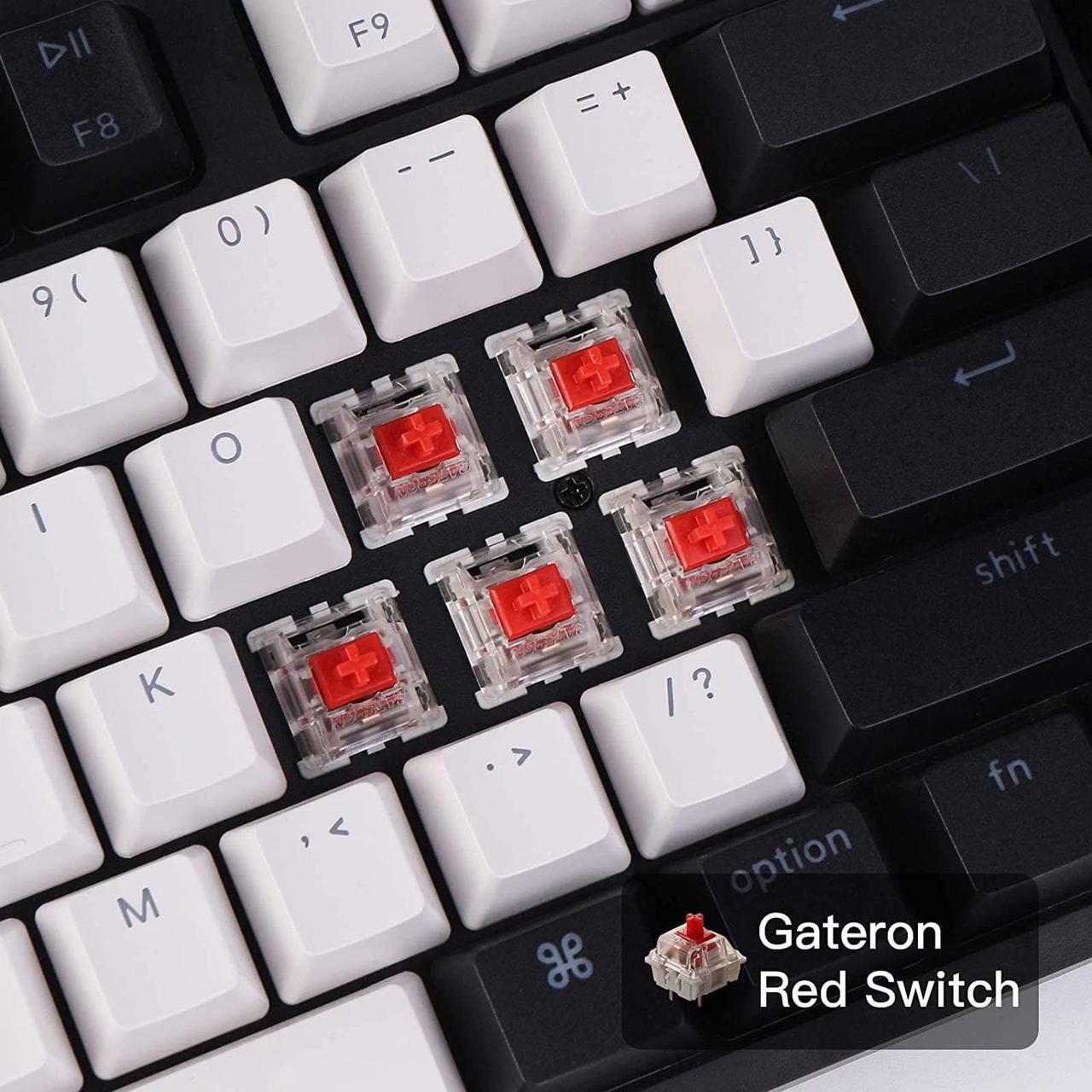 Alt view image 3 of 7 - Keychron C1 Mac Layout Wired Mechanical Keyboard, Gateron G Pro Red Switch, Tenkeyless 87 Keys ABS keycaps Computer Keyboard for Windows PC Laptop, White Backlight, USB-C Type-C Cable