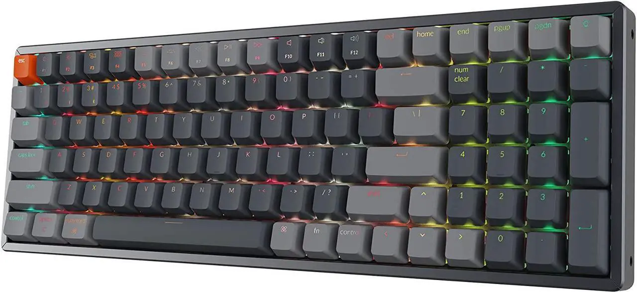 Alt view image 6 of 7 - Keychron K4 RGB Hot Swappable Mechanical Keyboard, 96% Layout Bluetooth Wireless/USB Wired Computer Keyboard with Gateron G Pro Red Switch Aluminum Frame for Mac Windows-Version 2