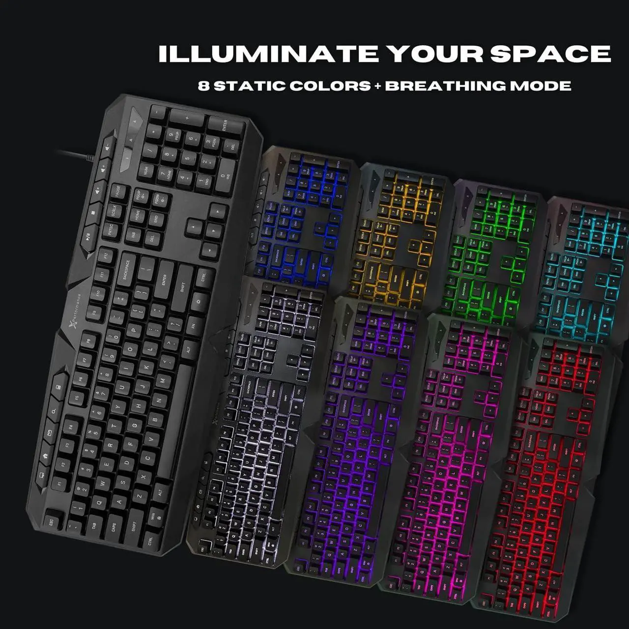 Alt view image 4 of 7 - Gaming Keyboard and Mouse and Headset and Mouse Pad, X9 Performance 4 in 1 RGB Gaming Bundle Set Up - Gaming Mouse and Keyboard Combo Kit Works with Xbox One, PS5, PS4