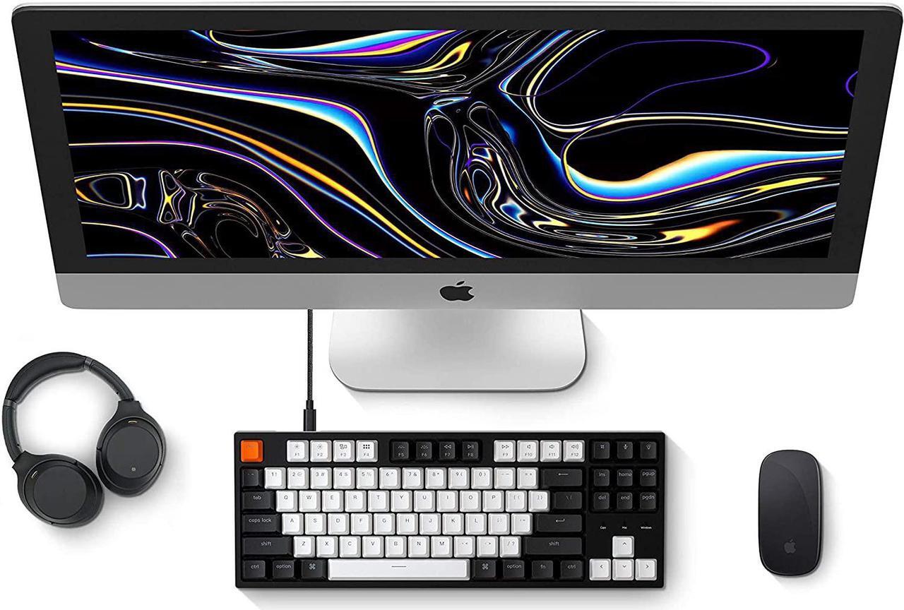 Alt view image 5 of 7 - Keychron C1 Mac Layout Wired Mechanical Keyboard, Gateron G Pro Red Switch, Tenkeyless 87 Keys ABS keycaps Computer Keyboard for Windows PC Laptop, White Backlight, USB-C Type-C Cable