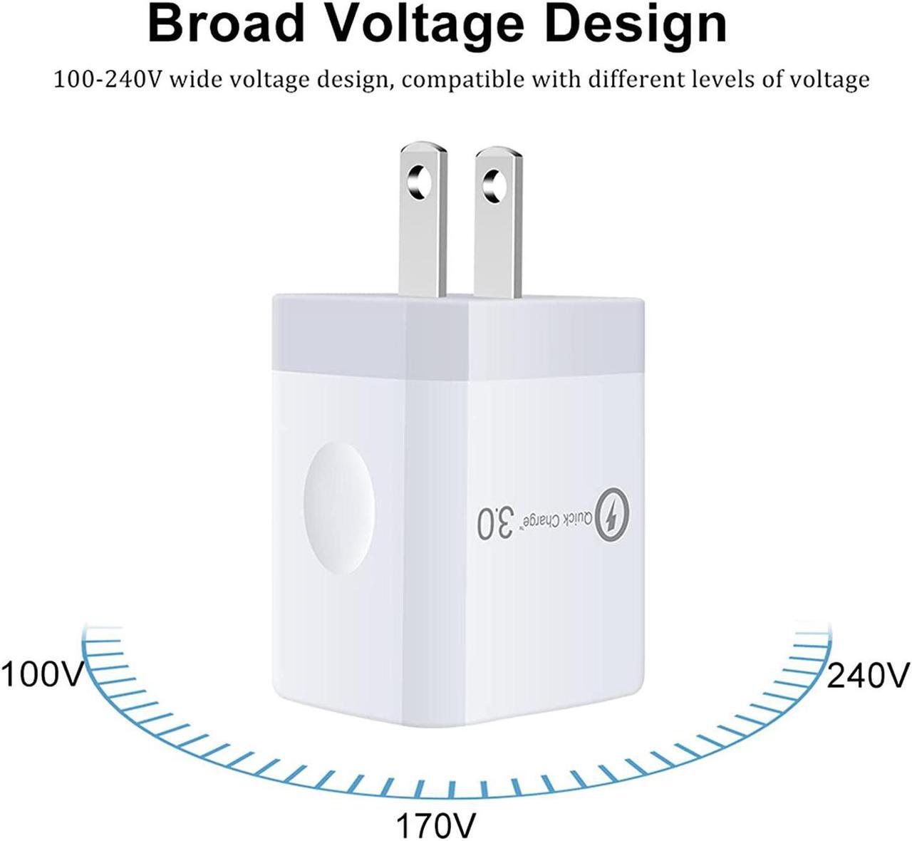 Alt view image 4 of 7 - Quick Charge 3.0 Fast Charger for LG Stylo 4/5/6, LG G5 G6 G7 G8 G8X V20 V30 V40 V50 ThinQ, LG Velvet 5G Wing K51 K61 K71 K92 W41