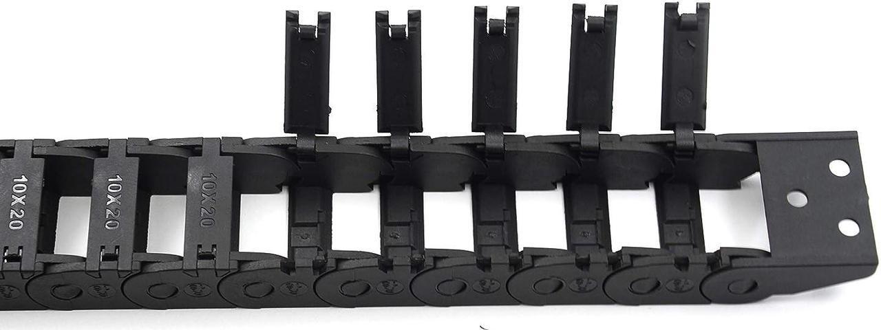 Alt view image 3 of 5 - 2PCS R18 Internal Size 10X20mm 1Meter Length Black Plastic Flexible Drag Chain Cable Wire Carrier Open Type for 3D Printer and CNC Machines (10mmX20mm-Outside Open)