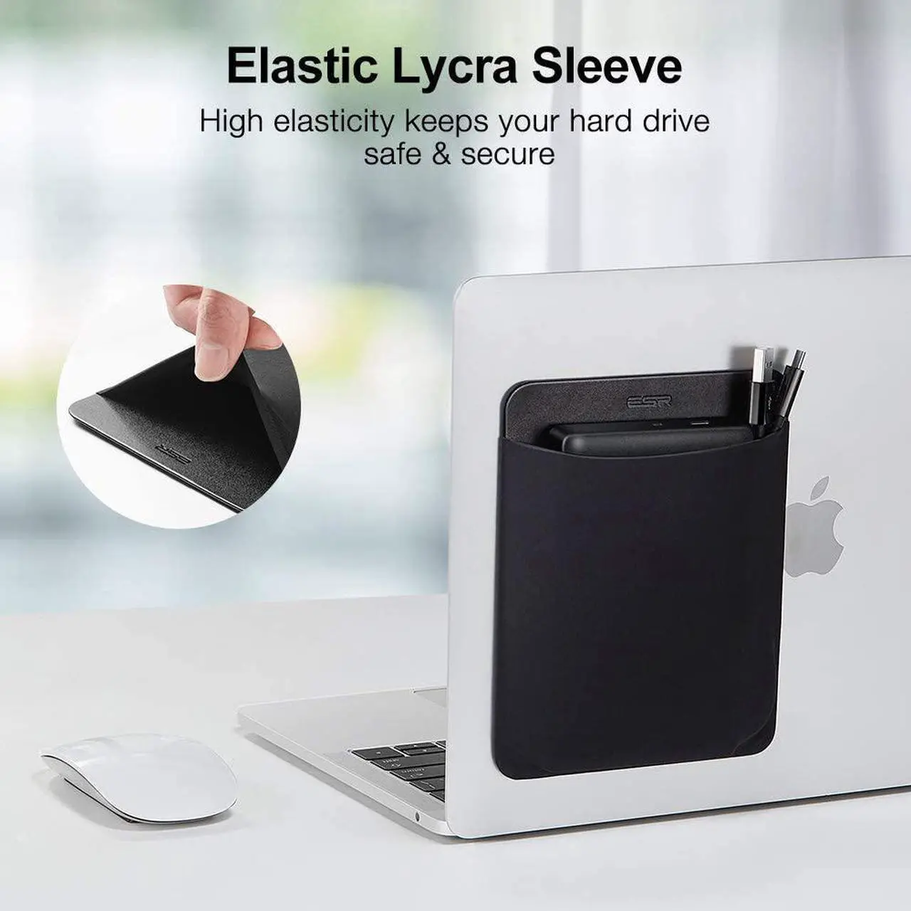 Alt view image 3 of 7 - Portable External Hard Drive Carrying Case Pouch Holder for Computer Accessories Sleeve Storage Organizer for Battery Pack Wireless Mouse Cables and Earphones - Black